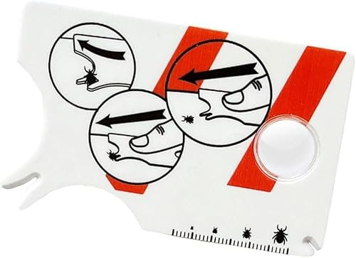 Avigers 2 biglietti per zecche con lente d'ingrandimento per persone, bambini, cani e gatti, per persone all'aperto, campeggio e animali domestici, per rimuovere delicatamente le zecche da animali