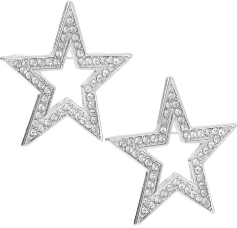BESPORTBLE Lot de 2 pinces à vêtements pour pull/écharpe/écharpe/châle - Broche uniforme - Épinglette en strass - Étoile - Épinglette bling - Sac à dos