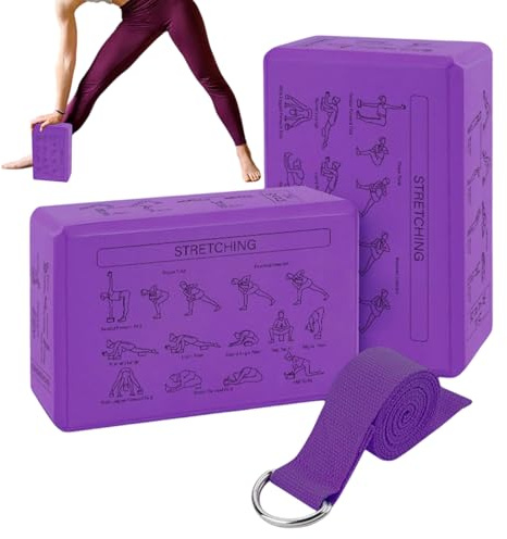 Bloques de yoga, 2 unidades, no resbaladizos, suaves y ligeros, para mujeres, meditación, pilates, para casa, estudio, gimnasio, viajes, entrenamiento, estiramiento, meditación, mujeres y adultos