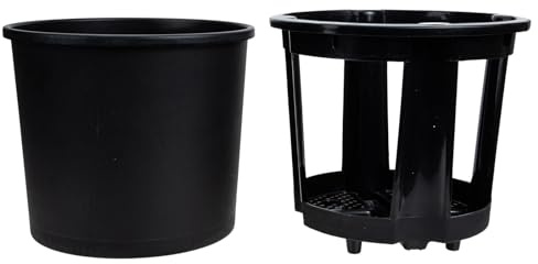 IWOWHERO Set Secchi per Coltivazione Patate e Arachidi in PP Contenitori Neri Rotondi da 29X265X24 CM Vasi Multiuso per Orto Domestico Resistenti e Facili da Pulire