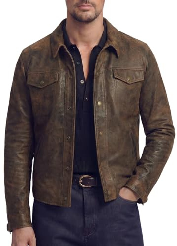 BARONE Giubbotto pelle Uomo - Giacca in vera pelle artigianale, Giubbotto autunno Primavera - Made in Italy Made In Italy - ALE (IT, Testo, L, Regular, Regular, Rock TDM)