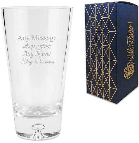 Personalised Engraved 18cm Handmade Bubble Base Tapered Vase, Customise with Any Name or Message, Gift Box Included, Laser Engraved, Bespoke Keepsake for Wedding Birthday Retirement