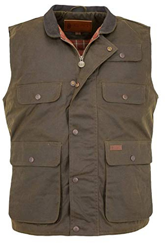 Outback Trading Company Men's 2153 Overlander Waterproof Breathable Cotton Oilskin Outdoor Vest, Bronze, Medium