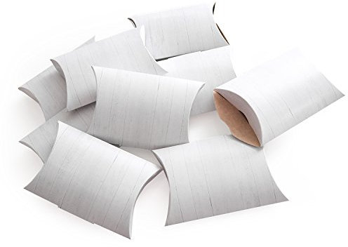 Logbuch-Verlag 50 Geschenkboxen weiß in Holzoptik kleine Geschenkschachteln Verpackung zum Befüllen Mini Schachtel 14,5 x 10,5 x 3 cm Hochzeit Taufe