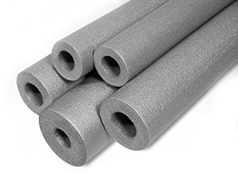 FVLFIL Grey Pipe Insulation Foam 15mm / 13mm Length - 1 meter Strong Round Tube Lagging Thermal Acoustic Water Pipe Wrap ST15/13
