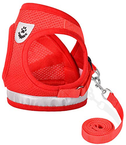 Cat Harnesses and Puppy Harness with Leashes Set, Escape Proof Cat Harness, Adjustable Reflective Soft Mesh Vest Fit Puppy Kitten Rabbit Ferrets's Outdoor Harness