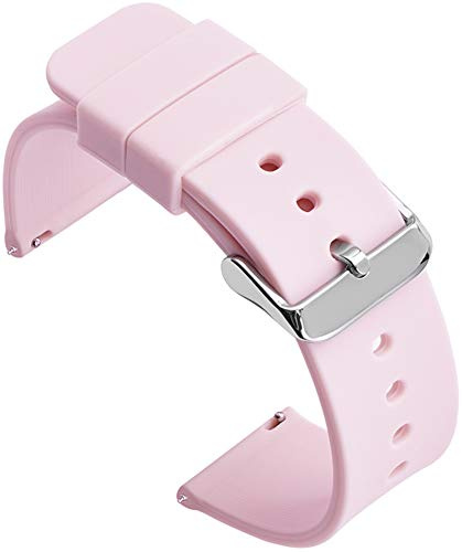 Shieranlee Silicone 16MM Bracelet de Dégagement Rapide Replacement Bande para Fossil Q Accomplice,Carlie, Harper, Neely; Moto 360 2nd Gen Women's 42mm,Huawei B5