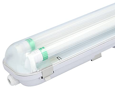 HOFTRONIC - LED-Feuchtraumleuchte 120cm 3000K Warmweiß 36W 5760lm 160lm/W Flimmerfrei Verlinkbar T8 Werkstattlampe IP65 Wasserfest Wannenleuchte Doppel für Garage Keller Büro