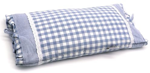 Edomi Upgrade Buckwheat Hull Pillow, Small Size Cervical Neck Pillow with Pillowcase, Back Support for Side Sleeper Sleeping or As a Neck Pain Pillows(20x11 Inches, Blue)
