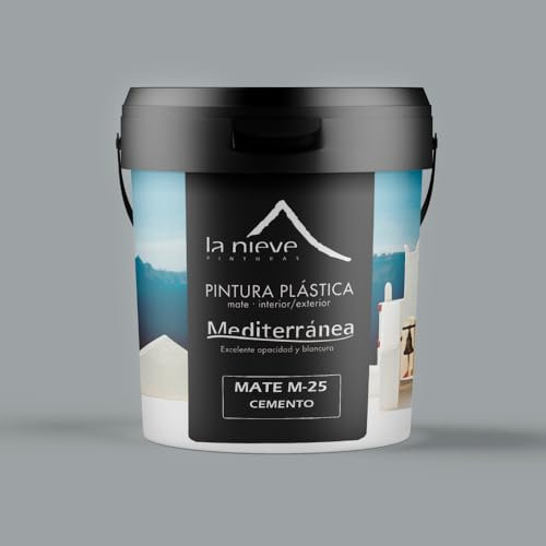 Pintura plástica mate M-25 interior/exterior (4 Litros, Cemento)
