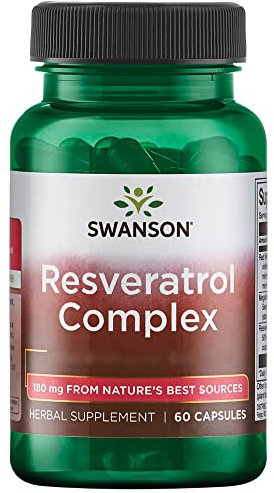 Swanson, Resveratrol Complex, 60 glutenfreie Kapseln, 30mg Resveratrol je Dosis, Sojafrei, GMO frei, Geschmacksneutral