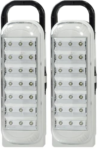 LEOFLA Luce Di Emergenza Torcia Portatile Lampada Ricaricabile Bianca 21 Led + Cavo (Confezione da 2)
