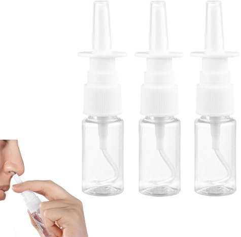 HRLORK 3 Pcs Nasal Spray Bottle 10ml Clear Empty Rhinitis Care Sprayer Mist Spray Bottle Direct Spray Container for Saline Fluid Essential Oils Liquid