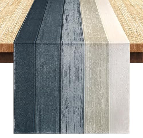 LRartdeco Camino de Mesa Moderno, Caminos de Mesa Gris Gradiente, Centro de Mesa Decorativo Salon, Centros Decorativos de Mesa, Table Runner Rustico, para Decoracion Mesa Comedor, 40x140cm