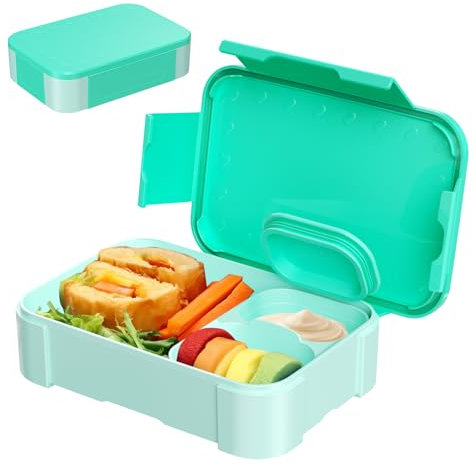 Zeripikfoasp Fiambrera 900ML, Lunch Box con Compartimentos Azul Bento Box Sin BPA, Fiambreras para Microondas y Lavavajillas Lonchera Hermetico para Escuela, Trabajo, Pícnic, Viajes