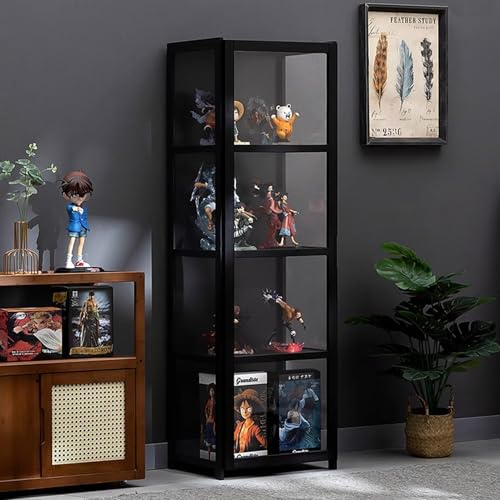 vetrina espositiva per collezionismo, vetrinetta libreria espositiva, vetrinette collezionismo, vetrina in legno, scaffali per action figure, libreria da parete per Soggiorno, Camera -42×33×130cm