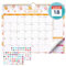 JIANTA Calendario pared 2025, Calendario Escritorio de 18 Meses Calendario familiar con planificación anual, Julio 2025 a Dic 2026, 38,5 * 29,5CM, Motivo Floral + Pegatinas