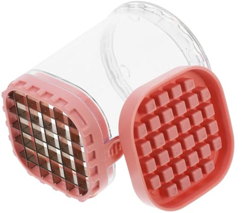 ULTECHNOVO Taglia-Uva Affetta-Frutta In Acciaio Inox Taglia-Verdure Elettrico Affetta-Frutta A Tazza Per Fragole Taglia-Frutta Tritatutto Per Alimenti Acciaio Inox 304 Rosa