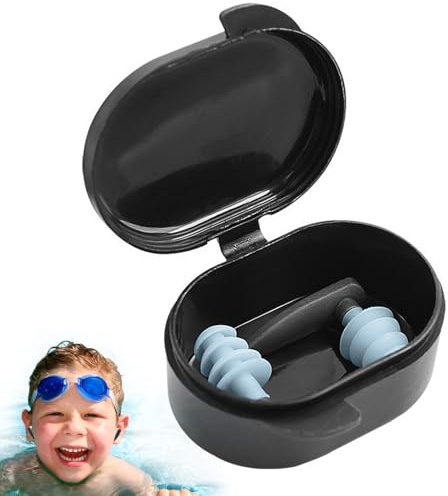 Tappi per orecchie da nuoto – tappi per le orecchie in silicone impermeabile, comodi per adulti | design sigillante a 4 strati riutilizzabile per doccia, nuoto, surf, bagni, proteggono le orecchie da