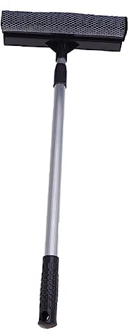 HONITANO Limpiador de Ventanas Telescópico con Escobilla Microfibra para Cristales Herramienta de Limpieza de Ventanas Extensible Color Gris