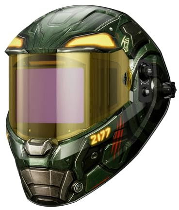 ANDELI Auto Darkening Welding Helmet with Light-Full Digital Filter, 7.2x3.2 Extra Wide Panoramic View, Type-C Fast Charging True Color Wide Shade 4/5-9/9-13 for Weld Cut Grind