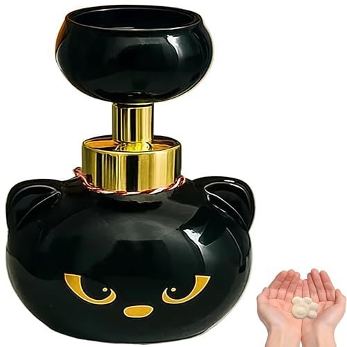 OuryTech Dispensador de Espuma, Cat Paw Foam Dispenser, 2026 Botella espumante Black Kitty con Espuma en Forma de Pata, Dispensador automático con Huella de Pata de Gato Negro