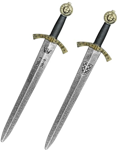 Knight Toy Sword, 2pcs Plastic Roman Sword for Medieval Warrior Costume Accessories,Halloween Cosplay Props