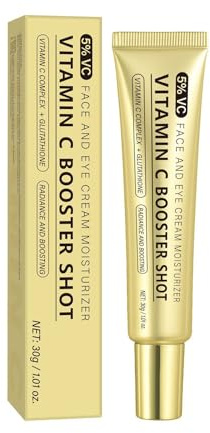 5% Vitamin C Augencreme gegen Tränensäcke, Straffende Augencreme gegen Falten und Augenringe, Feuchtigkeitspflege Anti-Aging, Faltenreduzierende Creme für Gesicht und Augen (1Pc, 30g)