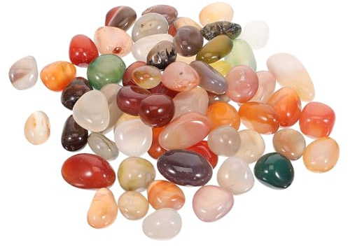 Mipcase Guijarros para Plantas Suculentas y Macetas, Piedras Naturales de Agata Tipo Lluvia, Mezcla de Colores 0.8-1 Cm, 500 G, Decoración para Jardinería, Manualidades y Acuarios