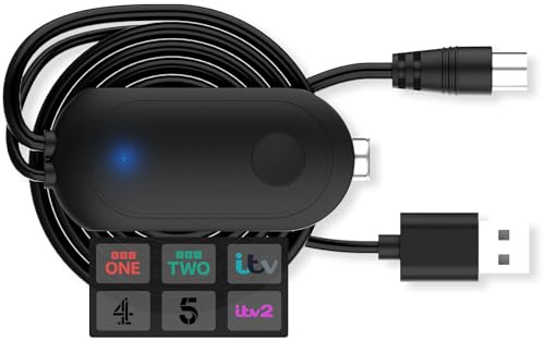 TV Booster Aerial Amplifier Inline Signal Enhancer with USB Power Cable 1M and 0.3M RF Lead Improves Reception Stability for Home Caravan Bedroom Use Compatible with Indoor and Outdoor Antennas