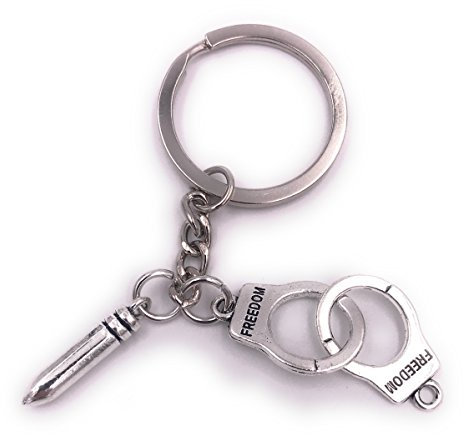 H-Customs Menottes liberté avec cartouche en métal argenté pendentif