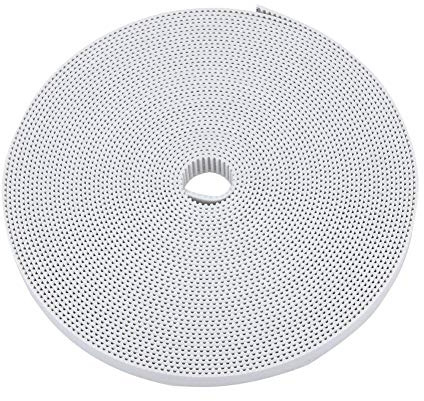 ASHATA Correa Dentada para Impresora 3D, Correa Dentada Abierta Blanca de 10M para la Impresora 3D PU Ancha de 10mm, Adecuado para Cintas Transportadoras, Equipos de Minería, AutomóViles, etc