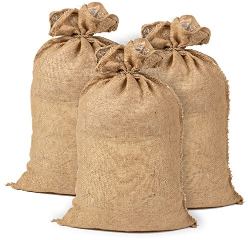 La Cordeline Lot 3 Sacs Pommes de terre Toile Jute 51 x 81 cm, 215 gr/m2, 25kg - ACJN28PA-L3 Naturel