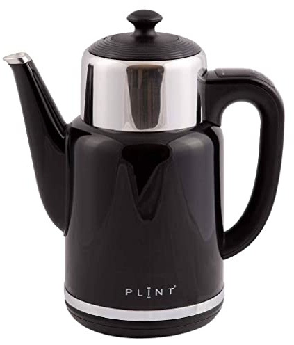 PLINT Black Kettle - 1,7 Litre Capacity - Double Wall Hot Water Kettle for Tea and Coffee - Fast Boil - 1500W Cordless Electric Kettle - BPA Free -Dry Protection - Anti Slip 360° Base Kettle