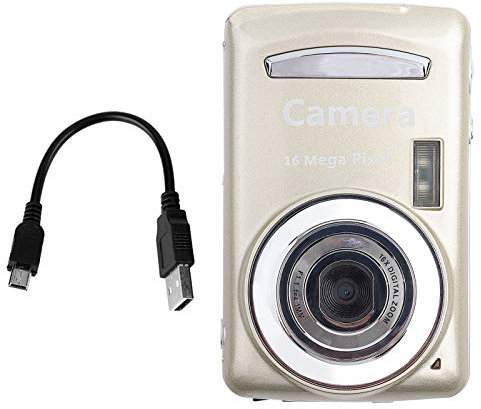 Digitalkamera, 2,4-Zoll-Großbildschirm, 16 MP, 720 P, 30 FPS, 16-facher Zoom, HD, Tragbare Digitale Videokamera, Camcorder (Gold)