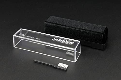 MC DAISON MDS 5 spazzola 2 in 1 antistatica in velluto con spazzolino integrato per pulizia dischi LP 33 45 giri in vinile e pulizia puntine giradischi