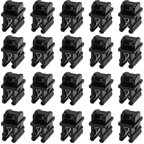OTOTEC 20 soportes para bridas de cables de 15 x 10,8 x 3 mm, soportes de plástico con cierre de cremallera, clips de montaje para organización de cables, color negro