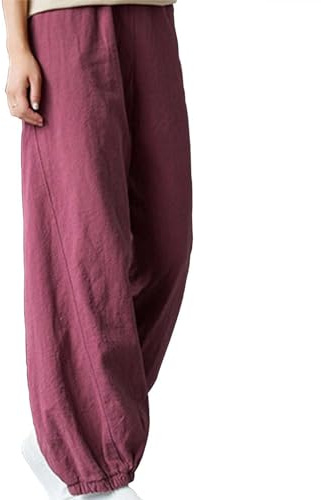 Generico Pantaloni Tai Chi Confortevole Pantaloni Tai Chi Donna Uomo Taglie Forti Pantaloni Tai Chi Pantaloni Pantaloni Casual Pantaloni Slim Yoga Harem Pantaloni Pilates Martial,04,L