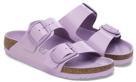 Birkenstock Arizona Big Buckle Natural Leather Patent High-Shine Crocus Gr. 37