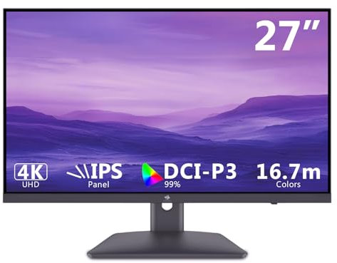 Z-Edge 27 Inch 4K Monitor UHD 3840x2160 IPS Panel 60Hz LED Monitor, 250 cd/m² Brightness, HDR10, FreeSync, Flicker-Free, HDMI x2, DisplayPort x2, Black