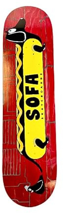 Planche de Skate – 8.25– Hotdog-2 – Deck Rouge – Sofa Skateboards