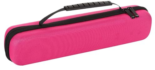 Flöjtväska bärväska | vattentät stötdämpande påse | hårstylare platt järn förvaringsväska – för musikinstrument locktång plattång, Rosa (Hot Pink), Refer to description, Unisex