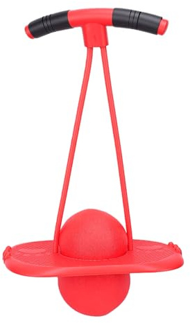 Cosiki Pelota Que Rebota con Bomba de para Niños y Niñas, Fomenta el Juego Activo y Las Habilidades de Coordinación, Divertido Juguete Al Aire para Mayores de 5 Años, Material Plástico (Rojo)