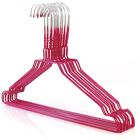 Hangerworld 50 Grucce Appendiabiti Rosa 40cm in Metallo Cromato Salvaspazio per Casa e Lavanderia