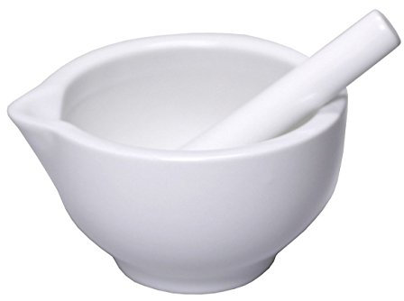 ORION Mortaio in ceramica con pestello, mortaio per spezie, bianco, Ø 8,5 cm