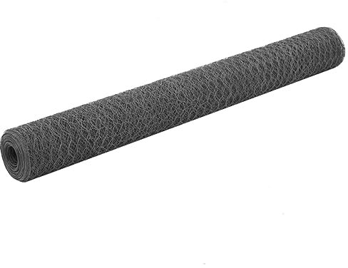 vidaXL Hönsnät stål med PVC-beläggning 25x1,2 m grå