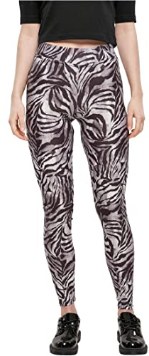 Urban Classics TB4771-Ladies Soft AOP Leggings, Pantaloni Donna, Blackzebra, 5XL