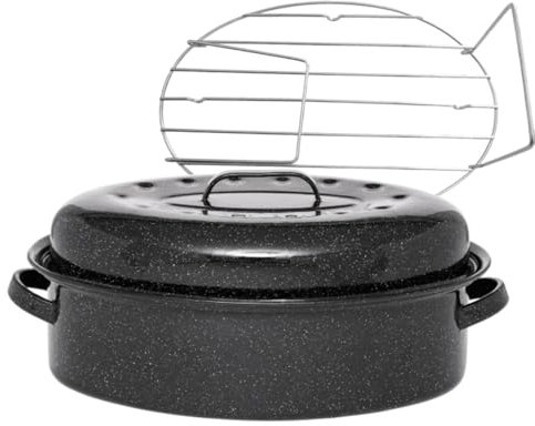 GRANITEWARE Graniteware - Cocotte Roaster en acier émaillé + grille inox – Grand format