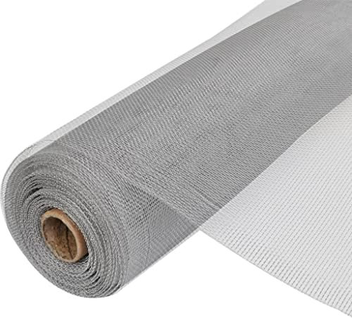 HOMIUSE 100x1000 CM Aluminium Gewebe Lichtschacht Draht Alu Fliegengitter Gaze Insektenschutz Fenster Gitter Fliegengitter Balkontür Fliegengitter Tür Wühlmausgitter Hasengitter Rostschutz Reißfest
