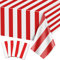 4 Stück Rote und Weiße Streifen Tischdecken, Karneval Thema Party Dekorationen, 130 x 270cm Plastik Tischdecke, für Zirkus Party, Movie Night, Kindergeburtstag, Picknick